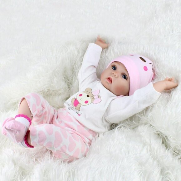 🆕 22 inches Soft Vinyl Body Realistic Reborn Baby Boy Doll - Picture 5 of 7